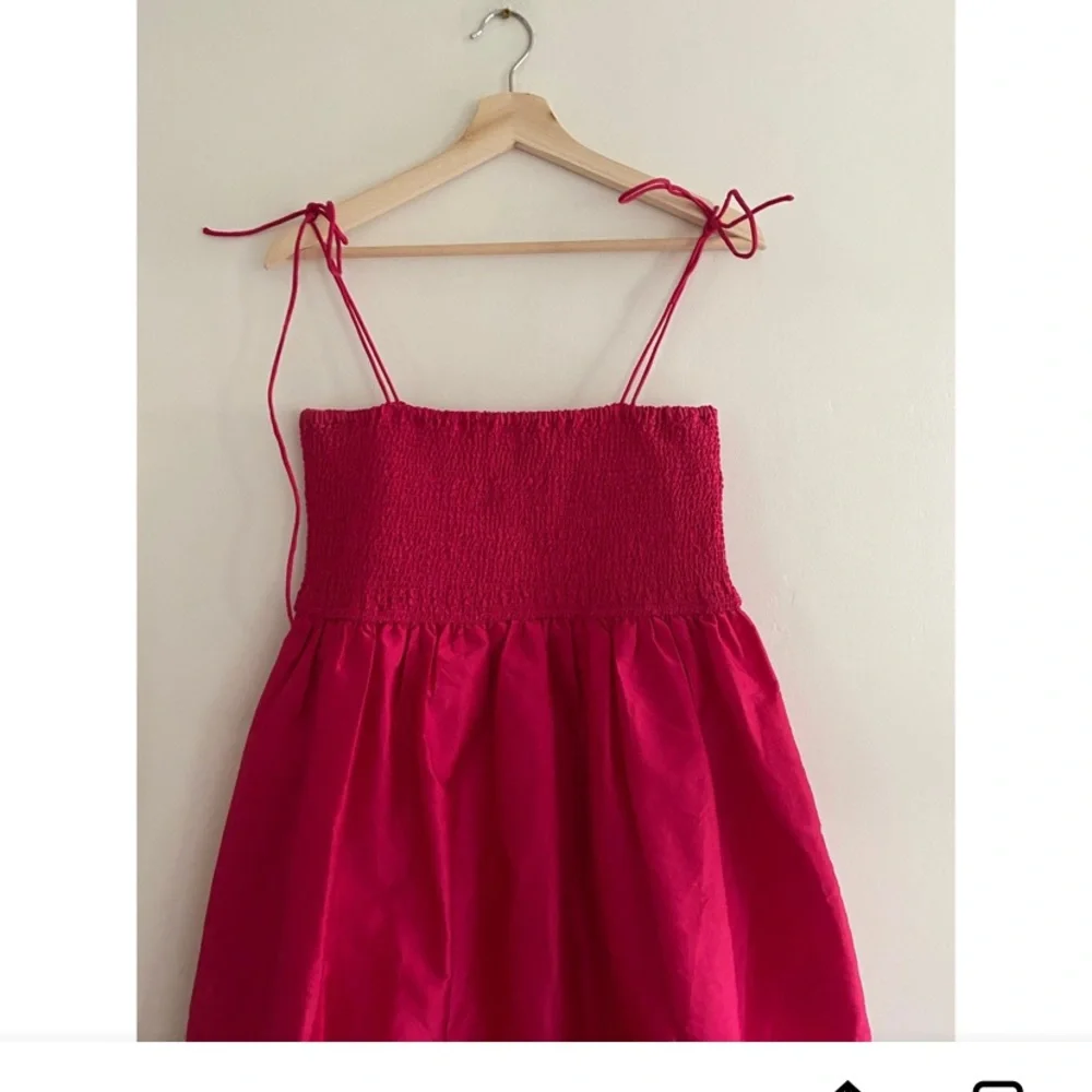 Dhruv Kapoor dark pink smocked cerise midi dress XXL - Picture 2 of 4